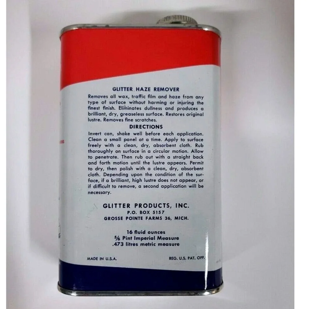 Vintage glitter haze remover handy oiler tin can advertising display‎ empty nos